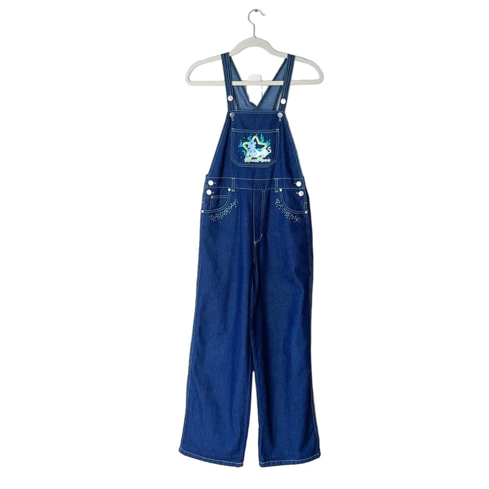 Scooby-Doo Blue Denim Embellished Wide Leg Overalls Girls Size 10/12